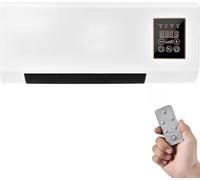 2000W Wall Mount fan, 12K BTU Portable Cooling Heating Unit with Remote, Silent Operat for Bedroom Office, Auto Timer & Low Noise Design