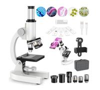 2000X Microscope for Kids Adults Beginner: Compound Monocular Microscope | Science Discovery Biology Experiments for Home School with Slides, Phone Holder, Metal Frame Edu Gift For Kids 8-12