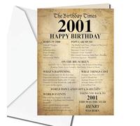 2001 Facts 25th Birthday Personalised ANY NAME Happy Birthday Greeting Card Memories Back in the Year Of Birth -140