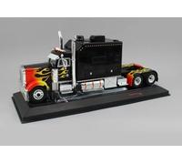 2002 379 Custom Truck Tractor Black with Flame Graphics 1/43 Diecast Model by IXO Models U43TR002