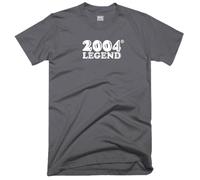 2004 Legend T Shirt 21st Birthday 21 Years Born in 2004 Funny Vintage Retro Gift Tee Top (UK, Alpha, L, Regular, Regular, Charcoal)