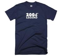 2004 Legend T Shirt 21st Birthday 21 Years Born in 2004 Funny Vintage Retro Gift Tee Top (UK, Alpha, XL, Regular, Regular, Navy)