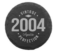 2004 Slate Coaster Drink Mat Birthday Occasion Gift For Him/For Her, ‘Vintage Aged To Perfection’ - Unique Present for Son, Daughter, Friend, Boyfriend, Girlfriend.
