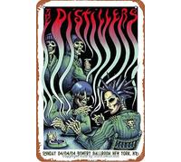 2004 The Distillers - NYC Silkscreen Concert Poster Retro Metal Tin Sign Vintage Sign for Cafe Bar Man Cave Office Garage Home Wall Decor 12 X 8 inch