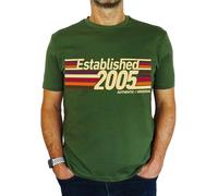 2005 Established Retro Stripes - 21st Birthday Gift | Present Mens T-Shirt Earthy Green L