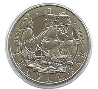 2005 UK - 200th Anniversary of the Battle of Trafalgar BU £5 Five Pound Proof Coin in with Capsule Coin Holder in a Pouch Wallet