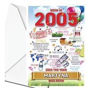2005 UK Facts 18th Birthday Personalised ANY NAME Colourful Birthday Greeting Card Memories Back in the Year Of Birth -199
