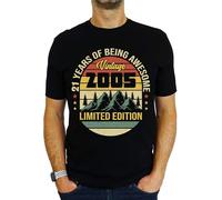 2005 Vintage Mountain - Limited Edition - 21st Birthday Gift | Present Mens T-Shirt Black 2XL
