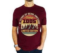 2005 Vintage Mountain - Limited Edition - 21st Birthday Gift | Present Mens T-Shirt Burgundy S