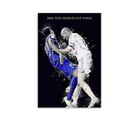 2006 FIFA World Cup Final Poster Soccer Art Print Vintage Football Wall Decor Sports Fan Gift Italian Vs French Players Artwork Unique Home Decoration Gift 20x30inch Unframed