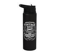 2007 Birthday 19th Funny Retro Design for Men Stainless Steel Insulated Water Bottle