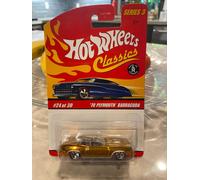 2007 Hot Wheels '70 PLYMOUTH BARRACUDA GOLD Classics Series 3 #24 Goodyear 5sp