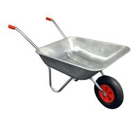 Heavy Duty Wheelbarrow 65l Litre Galvanised Steel Outdoor Wheel Barrow Pneumatic