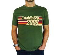 2008 Established Retro Stripes - 18th Birthday Gift | Present Mens T-Shirt Earthy Green 2XL