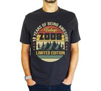 2008 Vintage Mountain - Limited Edition - 18th Birthday Gift | Present Mens T-Shirt Charcoal Grey M