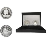 2009 Henry VIII Succession & Alderney Mary Rose Silver Proof £5 Coin Set COA + BOX