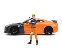2009 Nissan GTR R35 Orange and Dark Gray with Yellow Top and Graphics and Naruto Diecast Figure Naruto Shippuden 200920