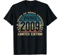 2009 Vintage Limite Edition 16 Years Birthday Kids Womens Mens T Shirt XL Black