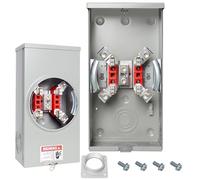 200A, 4 Jaw Electric Meter Box, Suitable for Overhead/Underground Feed, NEMA 3R Enclosure, with 2" Meter Socket Hub, Stable and Reliable Current Transmission, for Standard Plug-in Meters