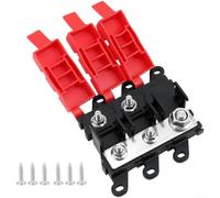 200A Bolt Fuse Holder 1 Inlet 2 Outlets High Current Fork Type for Car Boat for rv Marine Automotive 12V 24V System Red 85x80mm