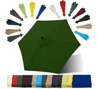 200cm/270cm/300cm - 6.5/8.8/9.8ft｜Replacement Parasol Canopy｜6 Arms/8 Arms Replacement Sun Umbrella Cloth Replacement Parasol Cover Garden Parasol Canopy Cover(Color:Green,Size:300cm-8 Arms)