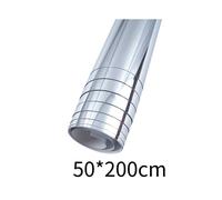 (200cm/78.74in) Wall Mirror Sticker Roll Self Adhesive Stick Film Pet Diy Wallpaper Bathroom
