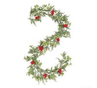 200Cm Christmas Garland, Artificial Berry Garland With Pine Cone Green Leaves For Fireplace Stairs Door Decoration (A)