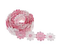 200cm Crochet Chic Daisy Lace Trim Ribbon Sew on Embroidered Clothes Decoration Flower Motif Appliques Patches for Dress - 25mm / 0.98inch - 4 Style - Pink White High Practical and attractive