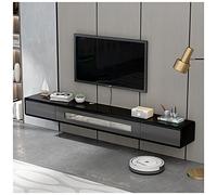 200cm Floating TV Stand with Cable Management Wall Mounted Wood Console Storage for Home & Office Stylish Black Design Modern Entertainment Center