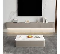 200CM Floating TV Stand with Flip-Down Doors Wall-Mounted Media Cabinet with Drawers for Living Room & Bedroom Storage Stylish Khaki Design
