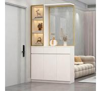 200cm Privacy Room Divider with Opaque Tempered Glass & Wooden Wall Floor-to-Ceiling Partition for Entryways & Studies Includes Storage Space Stylish & Functional (E 120cm)