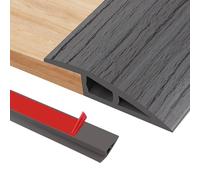 200cm Self-Adhesive Carpet Door Strips, PVC Door Threshold Strip for Height 7-10mm Carpet, Laminate Floor and Tile Thresholds, Doorways, Edges and Scooters(A5010,Dark Gray Wood Grain)