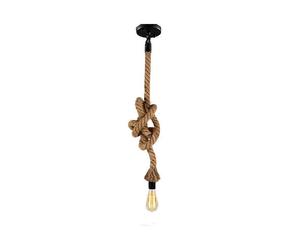 (200cm, Single Heads) Vintage Long Hemp Rope Retro Industrial Hanging Lamp Loft Single Head Double Heads 1 2 3 4 5m Pendant Lights Edison Led Bulbs