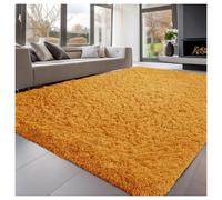 (200cm x 290cm (6ft 8" x 9ft 7"), Ochre) Anti Slip Shaggy Rug For Living Room Runner Carpet