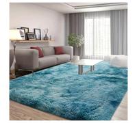 (200cm x 290cm (6ft 8" x 9ft 7"), Tie-Dye Teal) Anti Slip Shaggy Rug For Living Room Runner Carpet