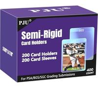 200ct Semi Rigid Card Holders & 200ct Card Sleeves for PSA, SGC, BGS, CSG Graded Card Submissions, Semi Rigid Baseball Cards Sleeves Protectors, PSA Graded Trading Cards Sleeve
