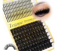 200D Fluffy Lash Clusters With Spikes Thick Eyelash Cluster 13-21MM Long Spikes Lash Clusters Fluffy Individual Lashes Volume Eyelash Extensions Mega DIY Lash Extensions 10-18MM 196Pcs by Zegaine