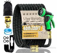 200FT Extra Long Garden Hose Pipe with 10 Pattern Spray Nozzle Flexible Expanding Magic Hose with 3/4" 1/2" Fittings for Outdoor,Garden,Home