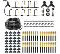 200FT Quick-Connect Drip Irrigation System Kit, Automatic Garden Watering System for Garden, Greenhouse, Lawn, Potted Plants, with 1/4" Fast-Lock Tubing and Adjustable Nozzles Accessories