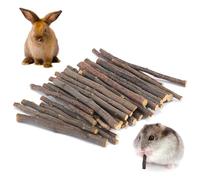 200g Apple Sticks Small Animals, Hamster Chew Toys, Natural Wood Toys for Rabbits Chinchilla Guinea Pigs Hamster Apple Chew Sticks Toys Treats