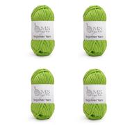 200g Beginner-Friendly Yarn for Crocheting and Knitting, 4 Pack 320 m Worsted-Weight Medium #4; Easy-to-See Stitches with No Splitting Soft & Thick Yarn for Amigurumi and DIY Projects- Avocado Green