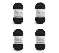 200g Beginner-Friendly Yarn for Crocheting and Knitting, 4 Pack 320 m Worsted-Weight Medium #4; Easy-to-See Stitches with No Splitting Soft & Thick Yarn for Amigurumi and DIY Projects- Black