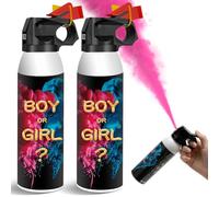 200g Gender Reveal Confetti Smoke Cannon, Biodegradable Fire Extinguisher Cannon, Continuously Sprays for Over 10 Seconds, For Christmas, Weddings, Birthdays,Party Supplies (2×100g Bottles, Pink)