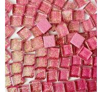 200g Glitter Shiny Glass Mosaic Tiles 1cm/0.39in Square Tile 0.4cm/0.15in Thickness DIY Crafts Materials(Lemon Yellow)