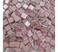 200g Glitter Shiny Glass Mosaic Tiles 1cm/0.39in Square Tile 0.4cm/0.15in Thickness DIY Crafts Materials(Sky Blue)