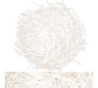 200g Hamper Stuffing Filler, Red Shredded Tissue Paper, Raffia DIY Hamper Filling Filler Glitter Paper Shreds Box Basket Filling Grass Craft Ribbon for Birthday Party Supplies (White)