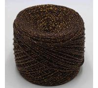 200g/Lot Yarn for Knitting & Crocheting Matethreads DIY Yarns Crochet Metallic + Cotton Metallized Thread Hand Knitting(Coffee Gold Flower)
