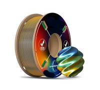[200G] More Than 30 Colors PLA Silk Two-Color/Three-Color/Four-Color Gradient 3D Printing Filament 1.75mm 3D Printing Material for FDM Printers(URQUOISE+Teal+Amber SAN011)