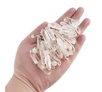200g Natural Clear Quartz Wand Chips, Clear Quartz Crystal Points, Raw Natural Crystal Healing Stone Wands for Decor Reiki Healing Crystal, 0.44lb