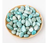 200g Natural Light Blue Crystal raw Stone Large Particle Polished Rolling Stone, Natural raw Stone Fragrance Stone Home Decoration Stone 1.5-2cm